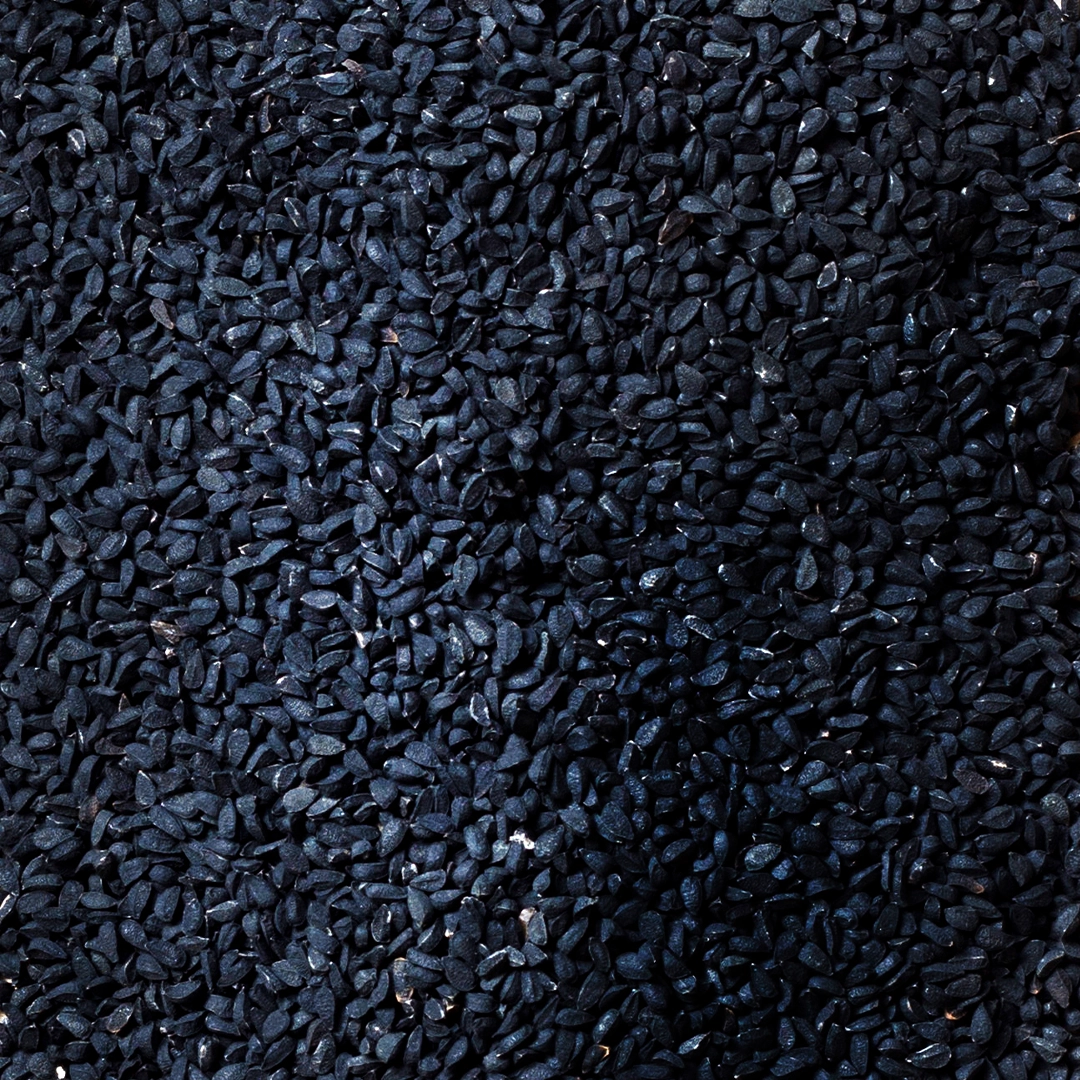 Stack of black cumin seeds